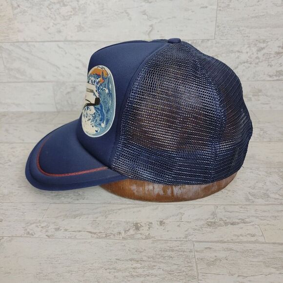 Vintage NASA Kennedy Space Center Hat Blue Foam Snapback Trucker Cap Taiwan 80s - Picture 3 of 10